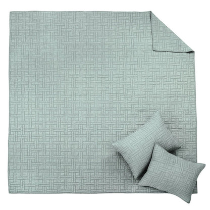 Melange Stitch Reversible Quilt Set - Seafoam - Quahog Bay Bedding