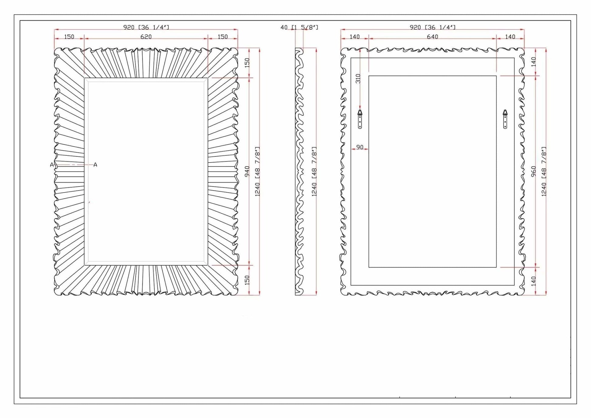 Mercier Silver Gray Mirror - Quahog Bay Bedding