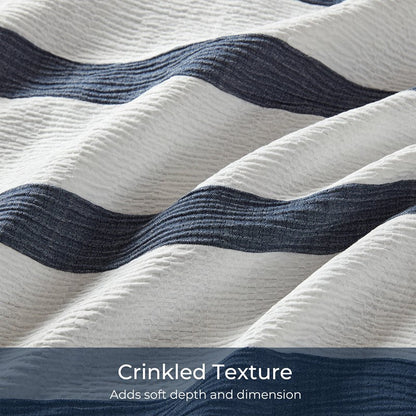 Merritt Striped Comforter Set | Yarn-Dyed Nautical Bedding | Blue & White - Quahog Bay Bedding