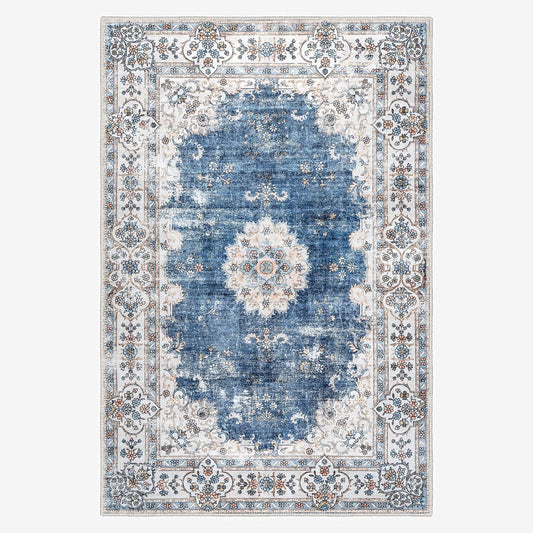 Mexico Area Rug - Modern, Stain Resistant, Chenille Cotton Rugs, Non-Slip Base - Quahog Bay Bedding