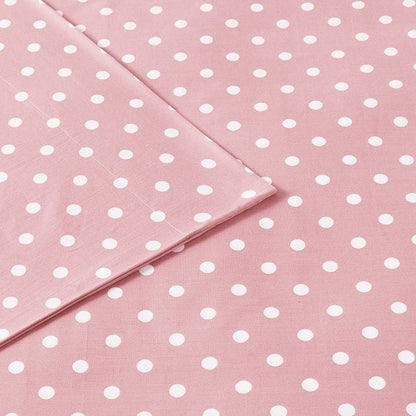 Mi Zone Pink Polka Dot Printed 100% Cotton Sheet Set - Quahog Bay Bedding