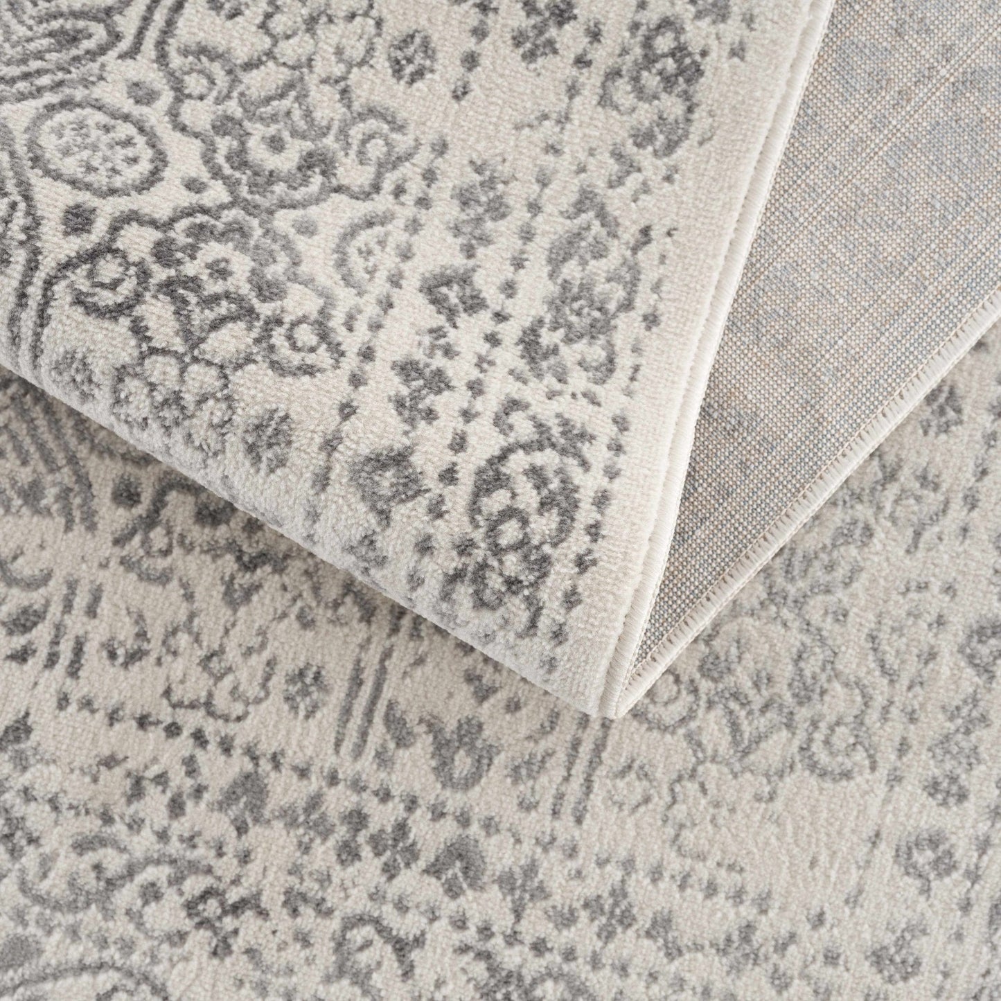 Michie Cream & Greay Area Rug - Traditional Rugs - Quahog Bay Bedding