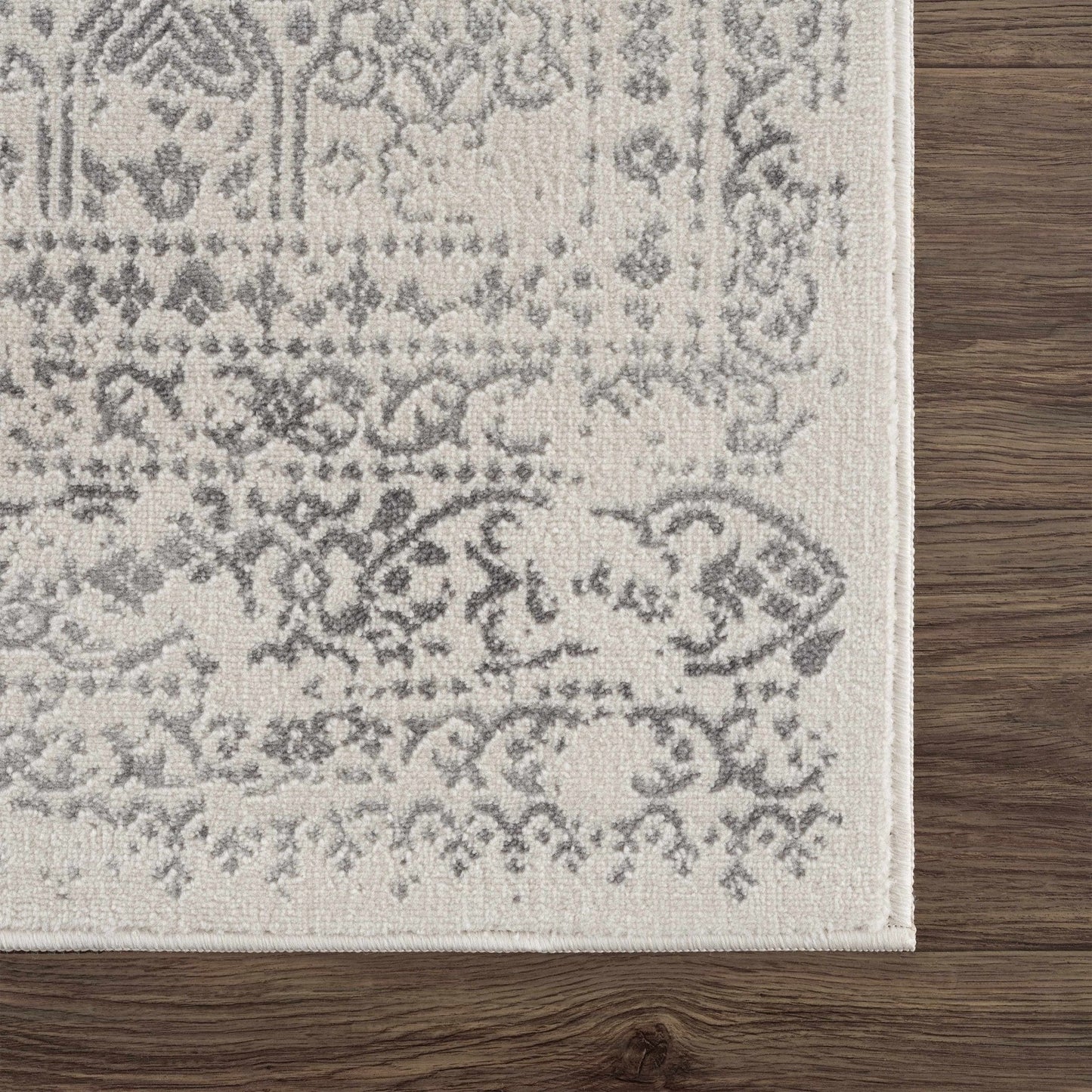 Michie Cream & Greay Area Rug - Traditional Rugs - Quahog Bay Bedding