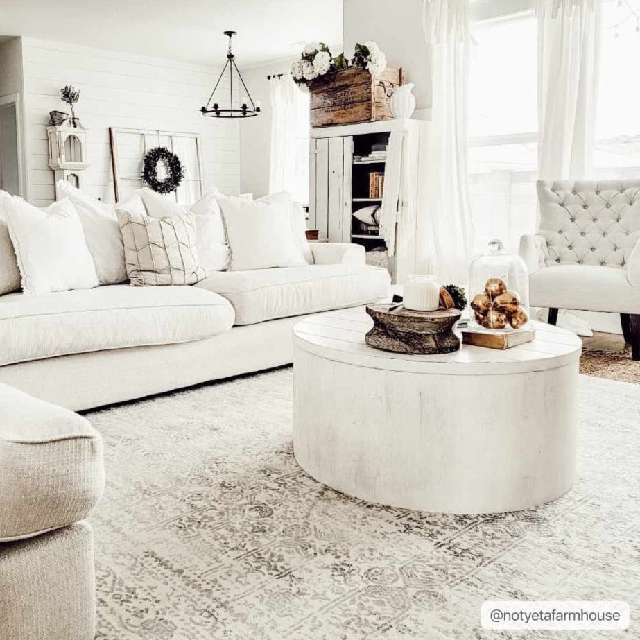 Michie Cream & Greay Area Rug - Traditional Rugs - Quahog Bay Bedding