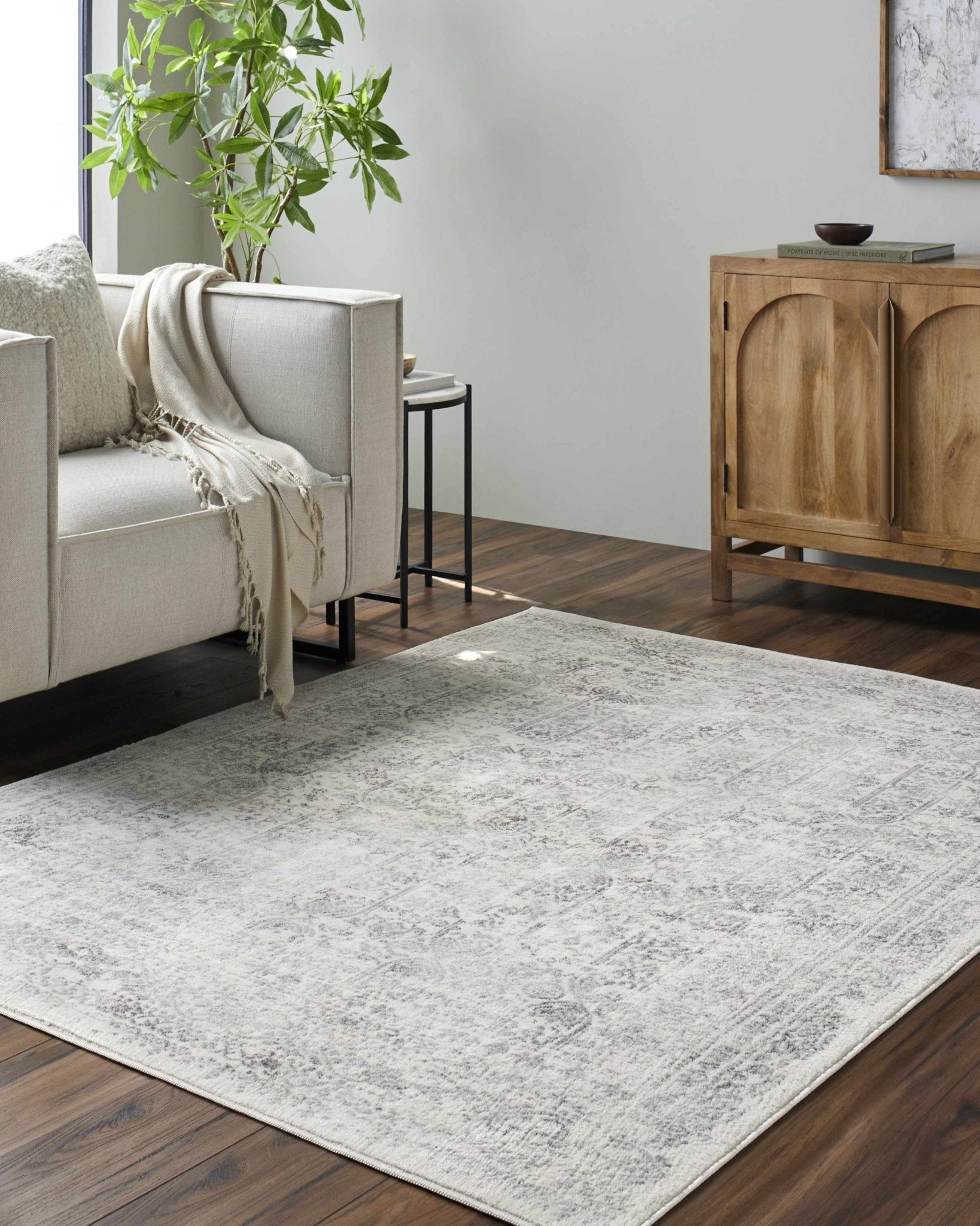Michie Cream & Greay Area Rug - Traditional Rugs - Quahog Bay Bedding