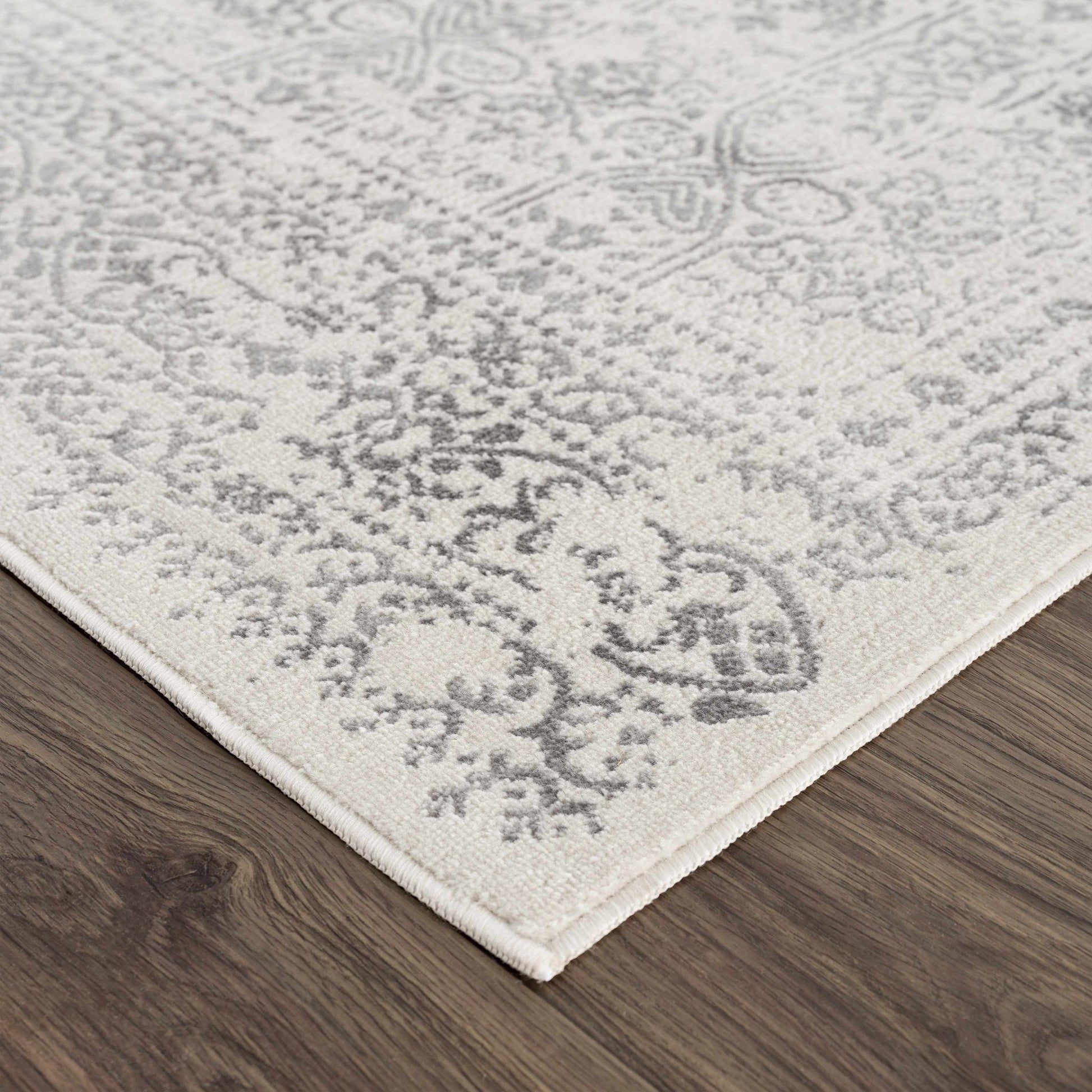 Michie Cream & Greay Area Rug - Traditional Rugs - Quahog Bay Bedding