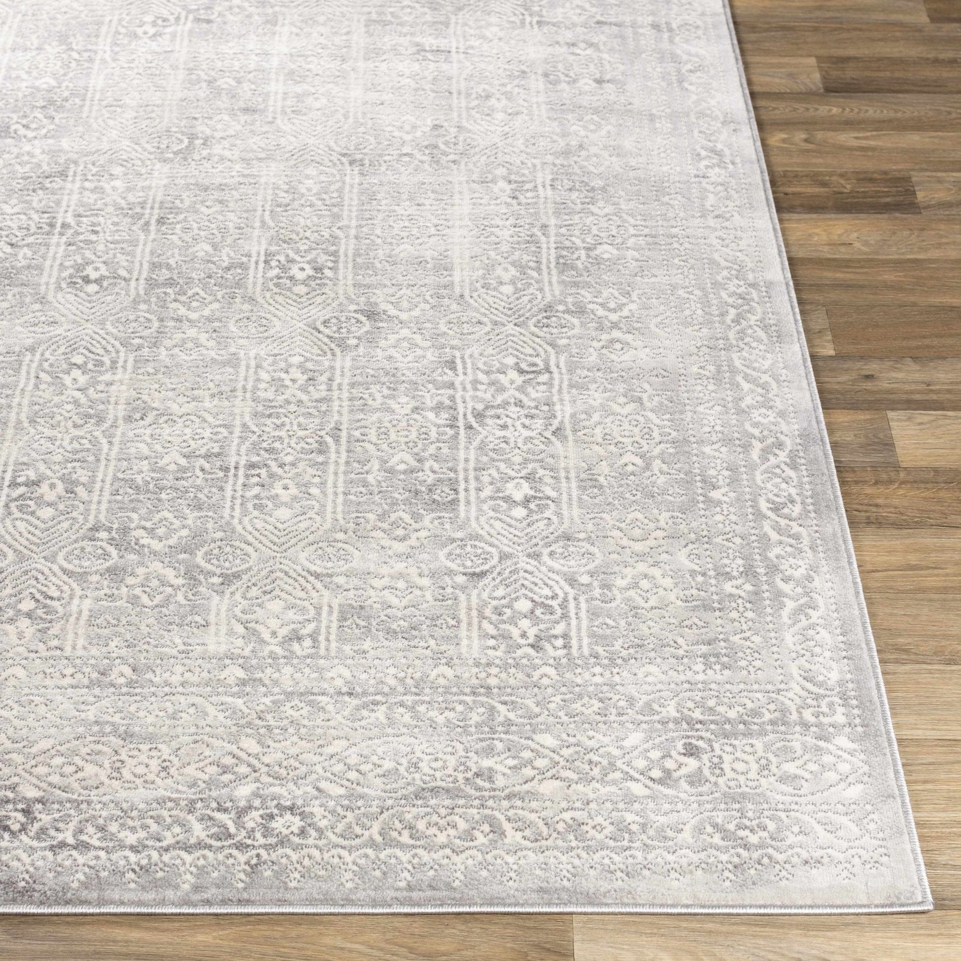 Michie Gray Area Rug - Medium Pile - Traditional Style Rugs - Quahog Bay Bedding