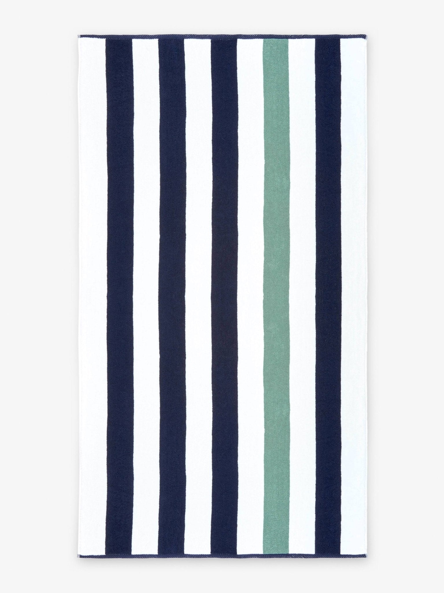 Midnight Blue & Seafoam Classic Cabana Beach Towel - Quahog Bay Bedding