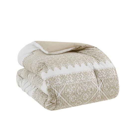 Mila Contemporary Cotton Comforter Set with Chenille Tufting in Taupe - Quahog Bay Bedding