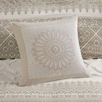 Mila Contemporary Cotton Comforter Set with Chenille Tufting in Taupe - Quahog Bay Bedding