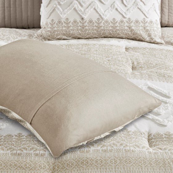Mila Contemporary Cotton Comforter Set with Chenille Tufting in Taupe - Quahog Bay Bedding