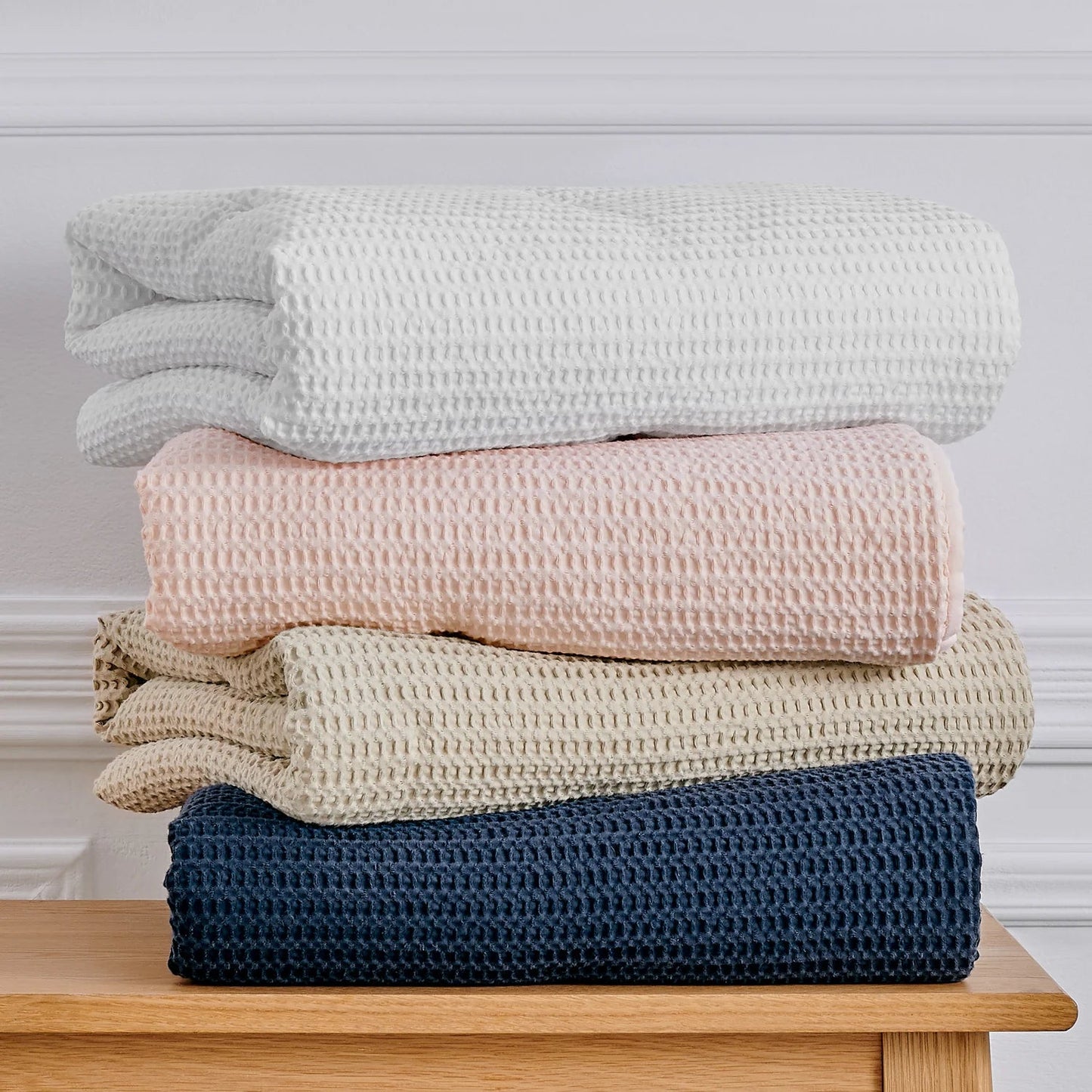 Mills Waffle 4PC Baby Crib Bedding Set - Navy - Quahog Bay Bedding