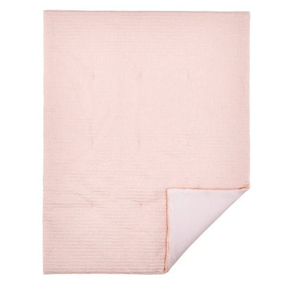 Mills Waffle 4PC Baby Crib Bedding Set - Pink - Quahog Bay Bedding