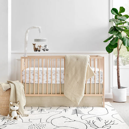 Mills Waffle 4PC Baby Crib Bedding Set - Taupe - Quahog Bay Bedding