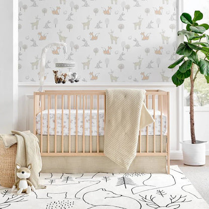 Mills Waffle 4PC Baby Crib Bedding Set - Taupe - Quahog Bay Bedding