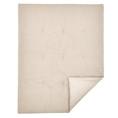 Mills Waffle 4PC Baby Crib Bedding Set - Taupe - Quahog Bay Bedding