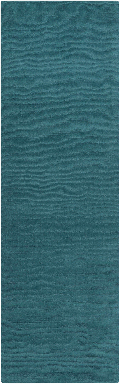 Brockton Solid Teal Wool  Rug