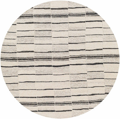Moorebank Black Striped Wool Rug - Quahog Bay Bedding