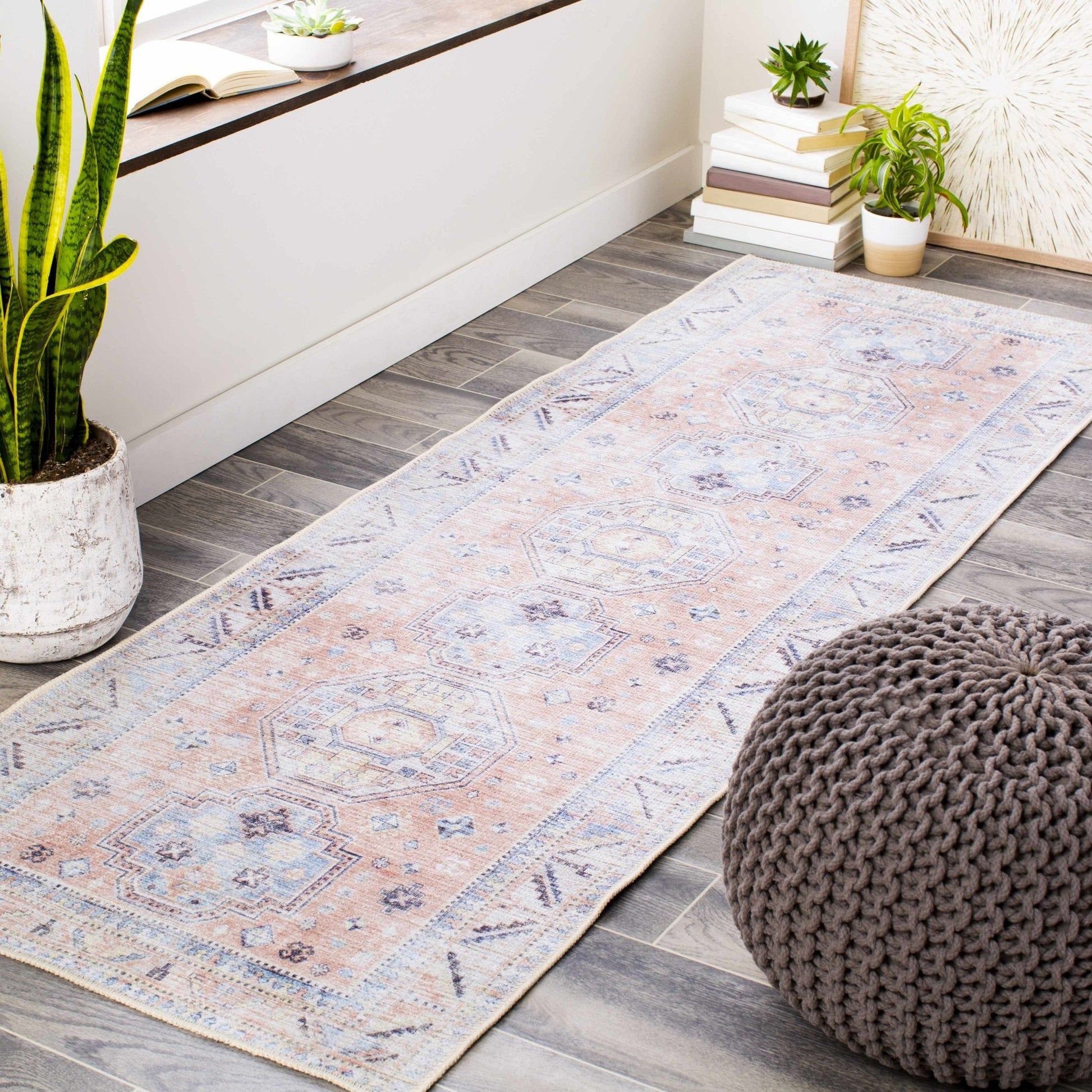 Morcott Peach Washable Area Rug - Quahog Bay Bedding