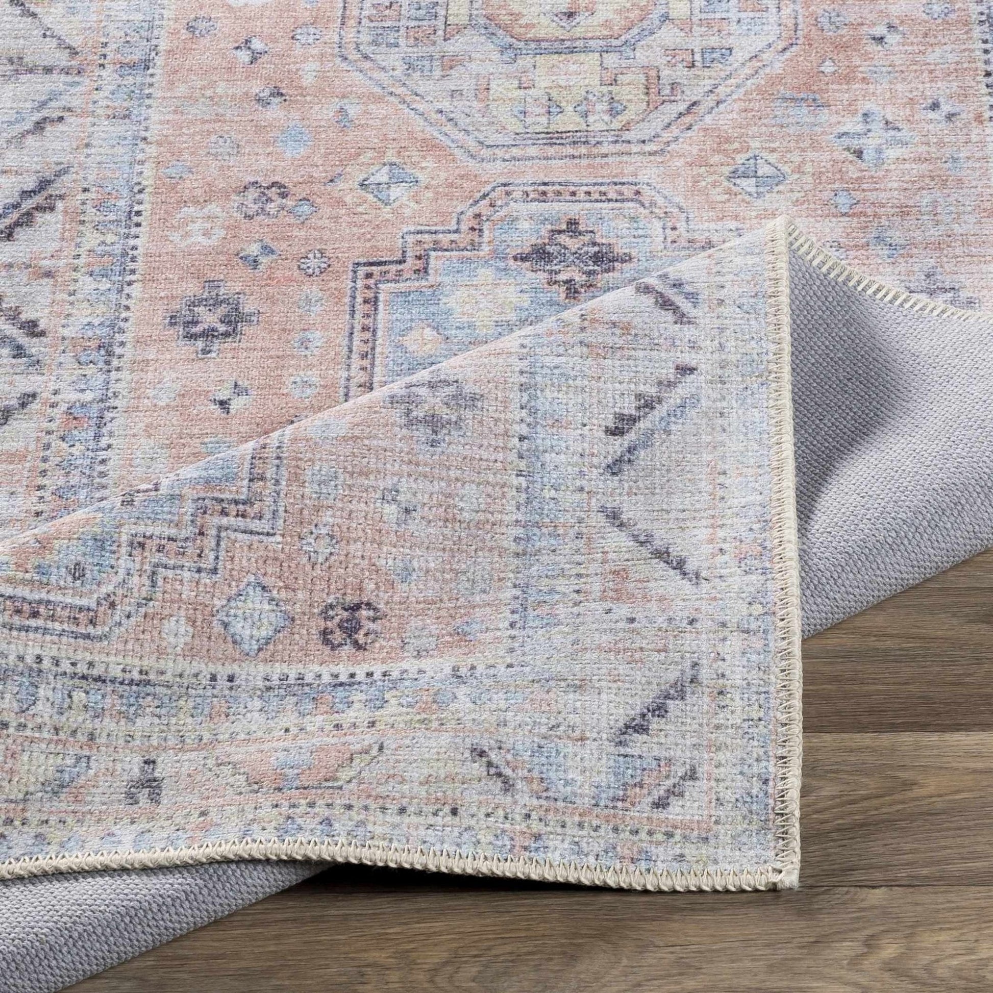 Morcott Peach Washable Area Rug - Quahog Bay Bedding