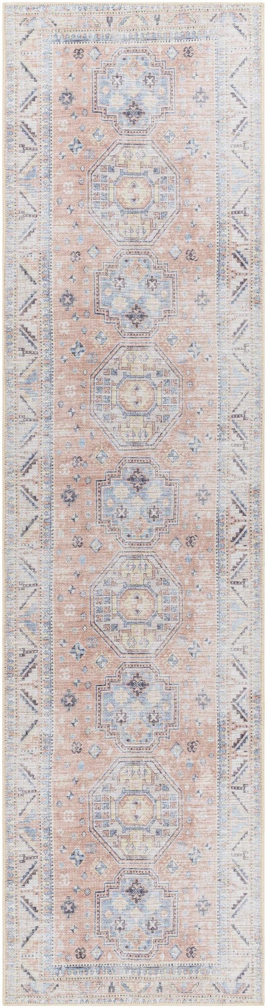 Morcott Peach Washable Area Rug - Quahog Bay Bedding