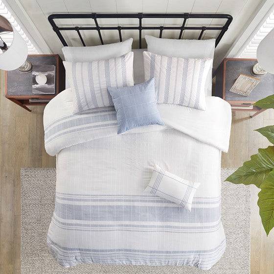 Morgan 5 Piece Cotton Jaquard Duvet Set - Quahog Bay Bedding