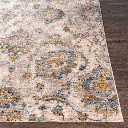 Morinville Teal Floral Rug - Quahog Bay Bedding