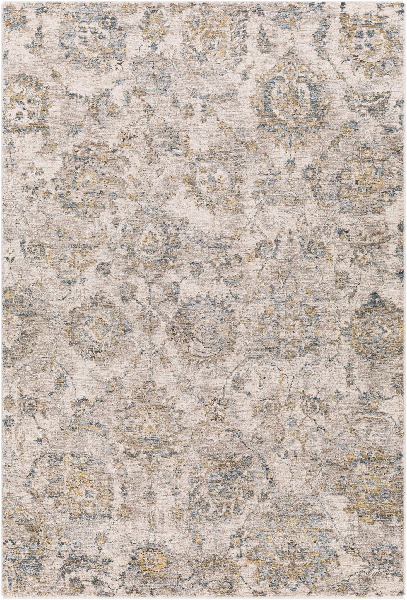 Morinville Teal Floral Rug - Quahog Bay Bedding