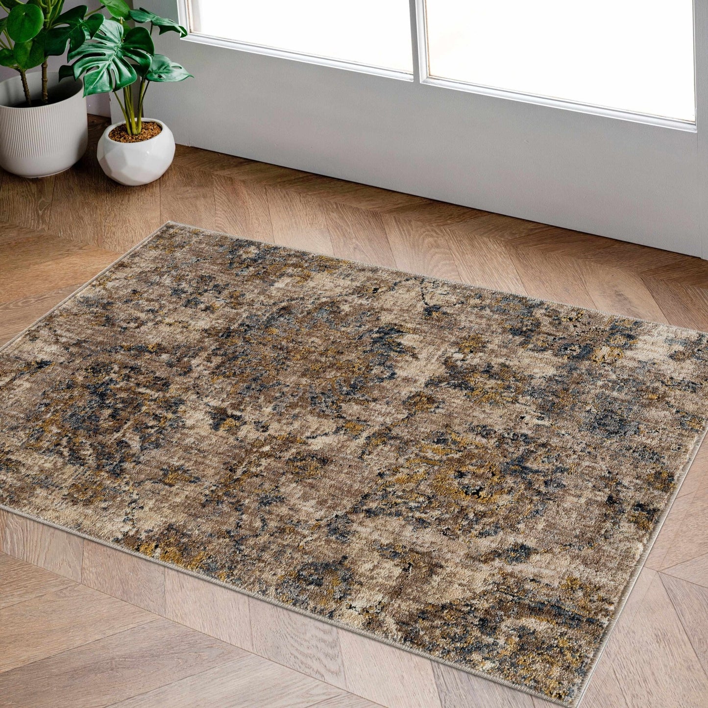 Morinville Teal Floral Rug - Quahog Bay Bedding