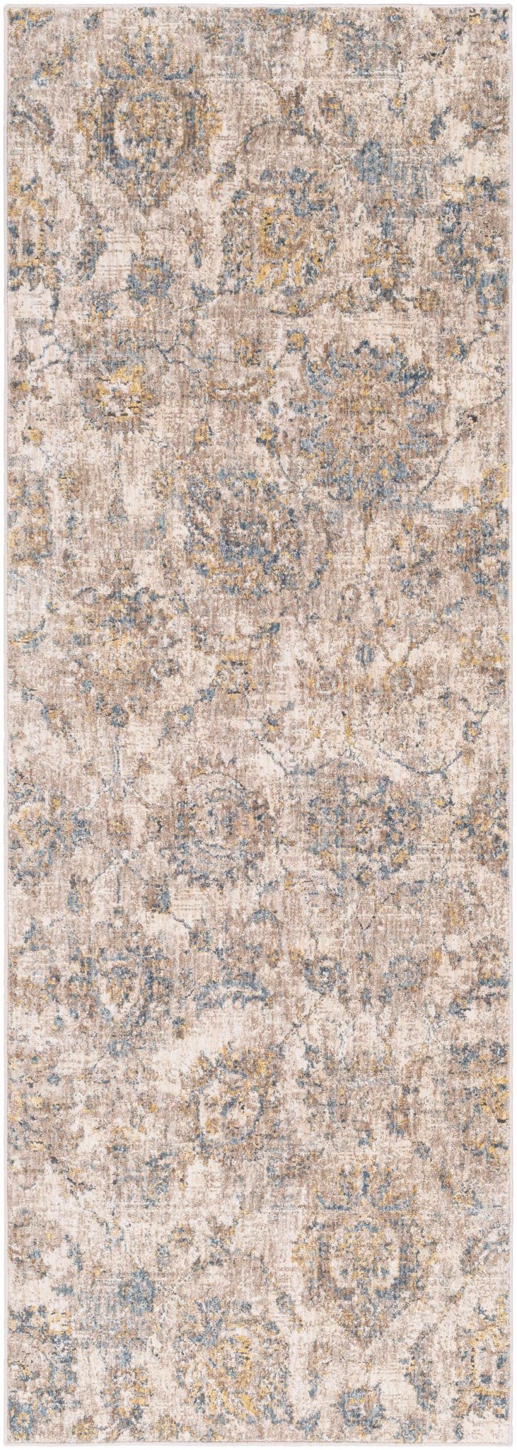 Morinville Teal Floral Rug - Quahog Bay Bedding