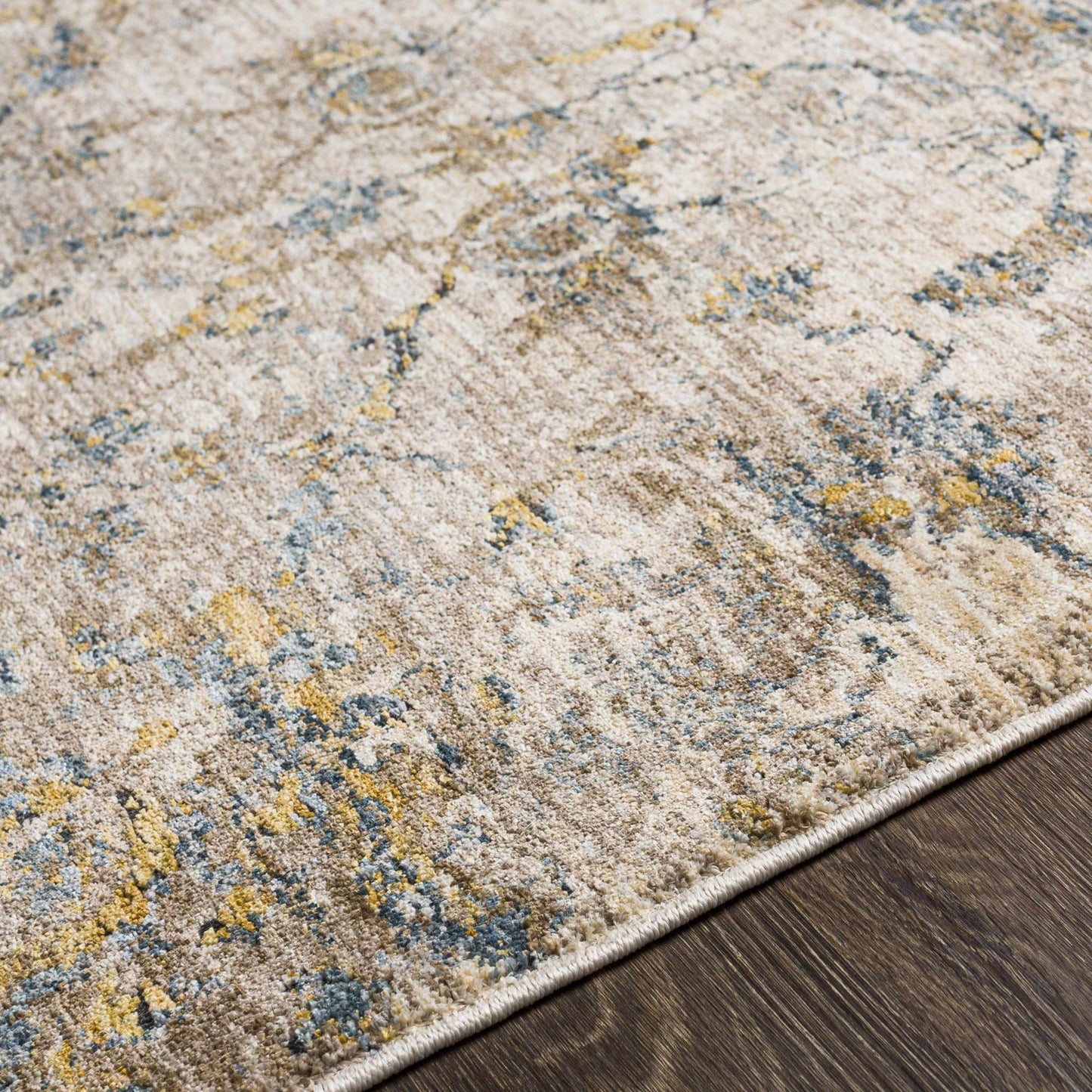 Morinville Teal Floral Rug - Quahog Bay Bedding