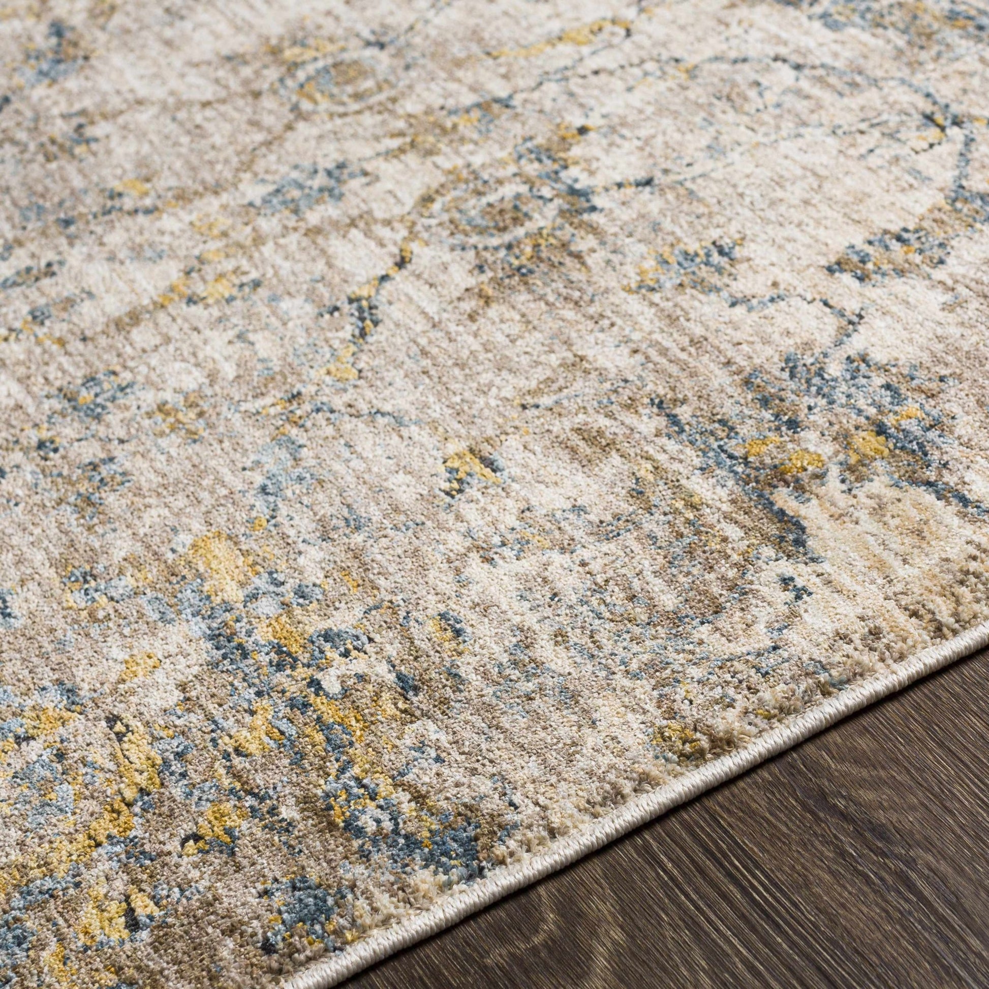 Morinville Teal Floral Rug - Quahog Bay Bedding