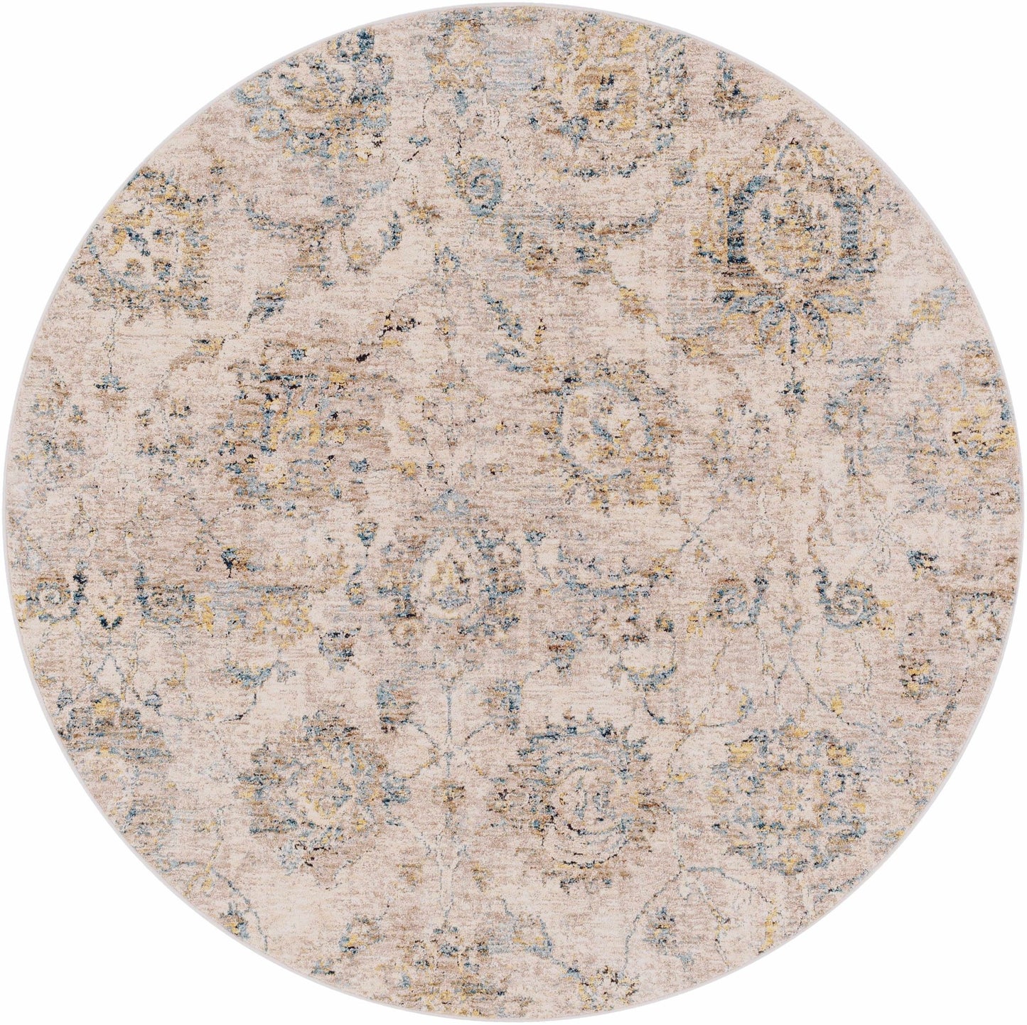 Morinville Teal Floral Rug - Quahog Bay Bedding