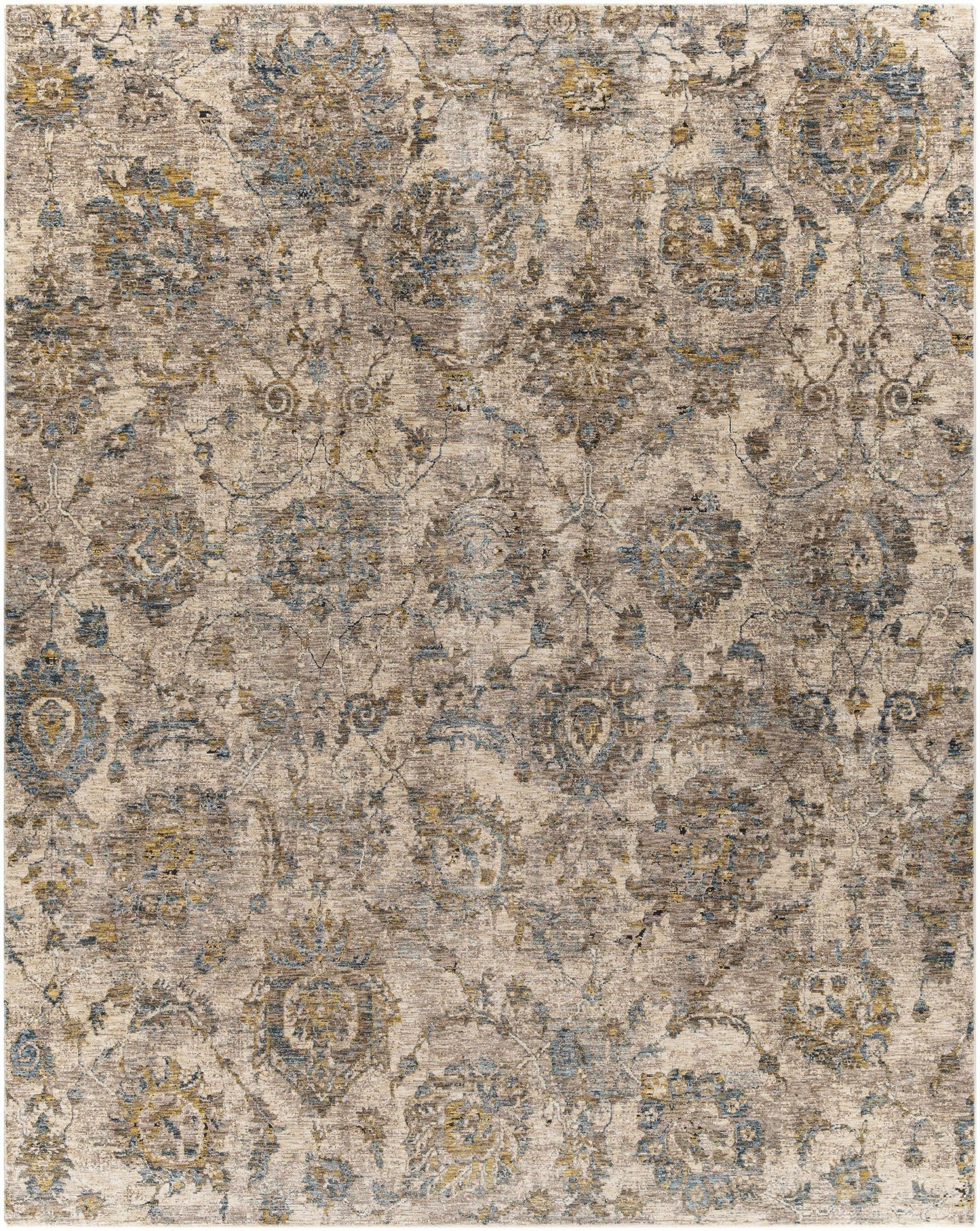 Morinville Teal Floral Rug - Quahog Bay Bedding