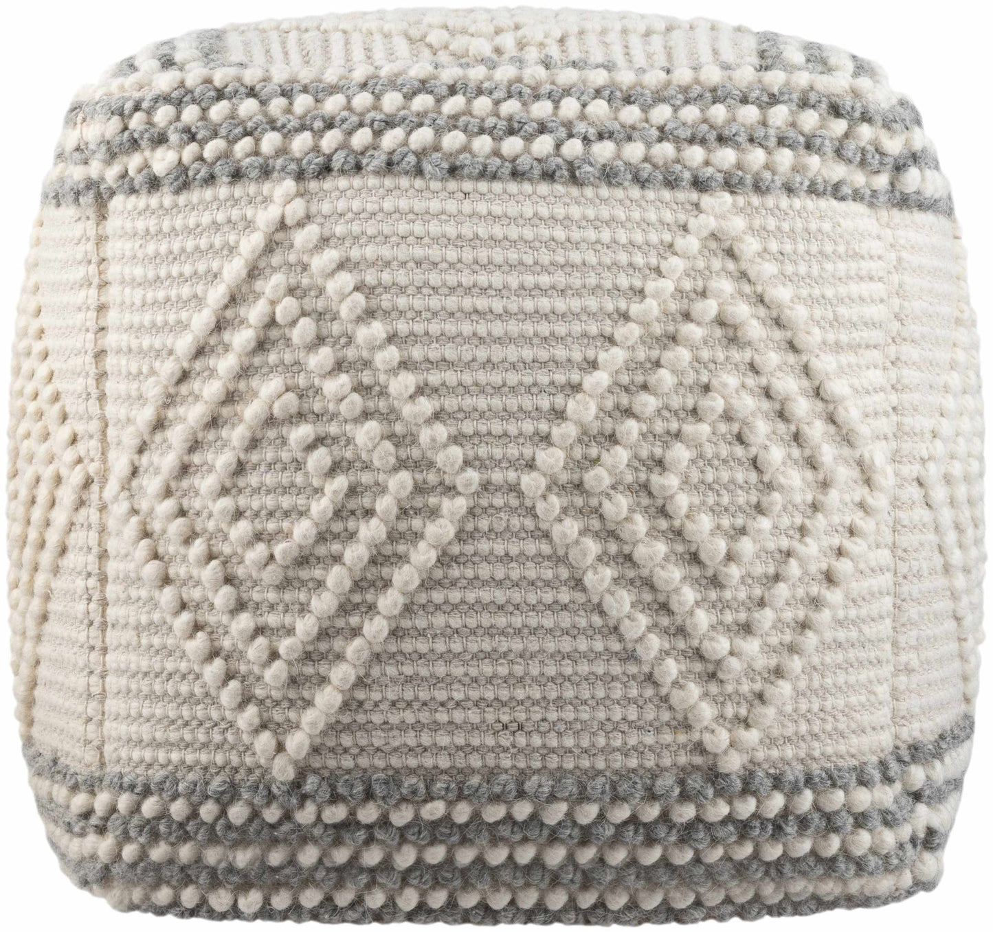 Murgon Cream W Wool Pouf - Quahog Bay Bedding