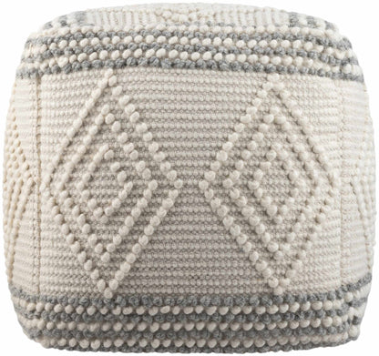 Murgon Cream W Wool Pouf - Quahog Bay Bedding