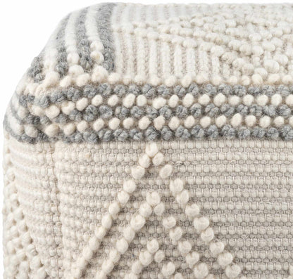 Murgon Cream W Wool Pouf - Quahog Bay Bedding
