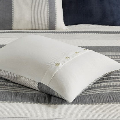 Madison Park Murphy Oversized Cotton Jacquard 8PC Comforter Set - Quahog Bay Bedding