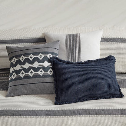 Madison Park Murphy Oversized Cotton Jacquard 8PC Comforter Set - Quahog Bay Bedding