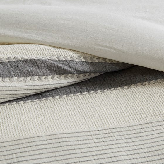 Madison Park Murphy Oversized Cotton Jacquard 8PC Comforter Set - Quahog Bay Bedding