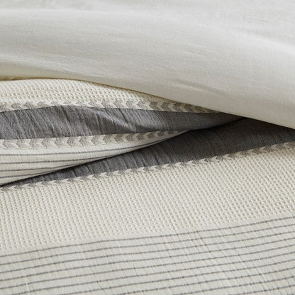 Madison Park Murphy Oversized Cotton Jacquard 8PC Comforter Set - Quahog Bay Bedding