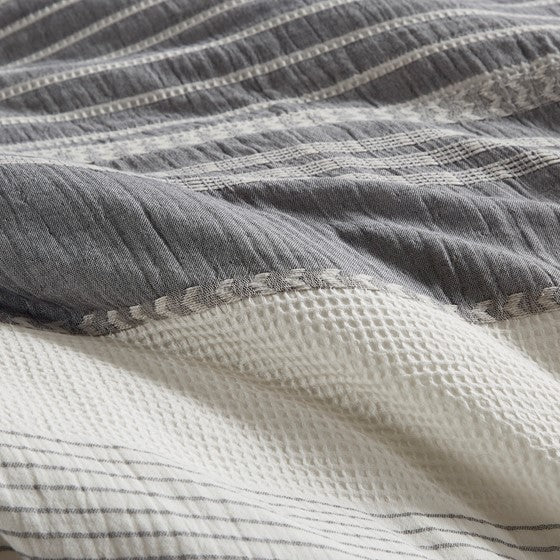 Madison Park Murphy Oversized Cotton Jacquard 8PC Comforter Set - Quahog Bay Bedding