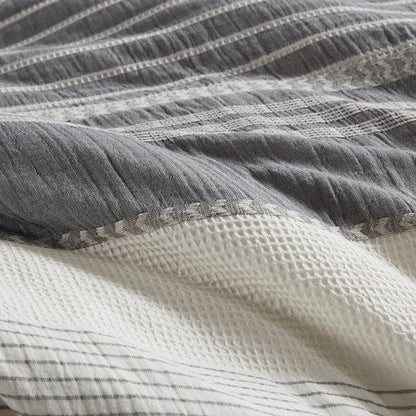 Madison Park Murphy Oversized Cotton Jacquard 8PC Comforter Set - Quahog Bay Bedding