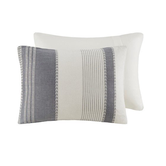 Madison Park Murphy Oversized Cotton Jacquard 8PC Comforter Set - Quahog Bay Bedding