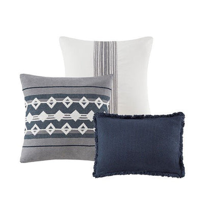 Madison Park Murphy Oversized Cotton Jacquard 8PC Comforter Set - Quahog Bay Bedding