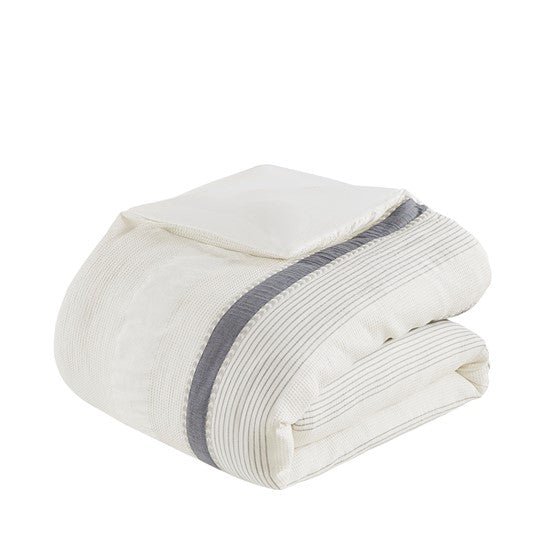 Madison Park Murphy Oversized Cotton Jacquard 8PC Comforter Set - Quahog Bay Bedding