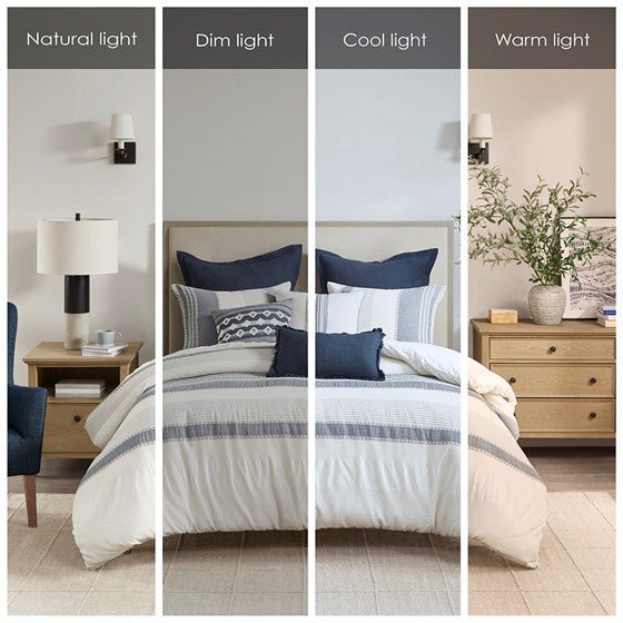 Madison Park Murphy Oversized Cotton Jacquard 8PC Comforter Set - Quahog Bay Bedding