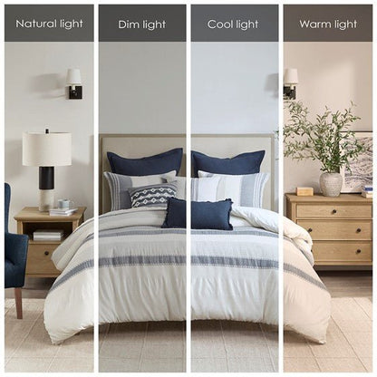 Madison Park Murphy Oversized Cotton Jacquard 8PC Comforter Set - Quahog Bay Bedding