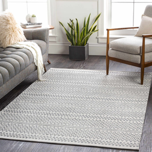 RUG SALE! Nalcrest Washable Area Rug - Charcoal, White, Light Grey - Clearance