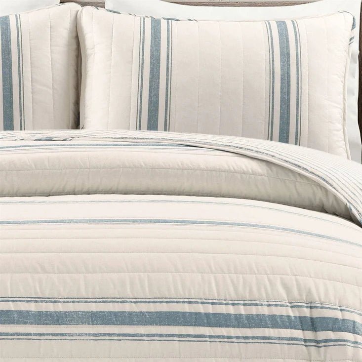 Nantucket Coastal Bedding Set - 5PC Coastal Quilt Set - Quahog Bay Bedding